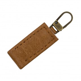 ZIP PULLER FAUX LEATHER - BRONZE BROWN