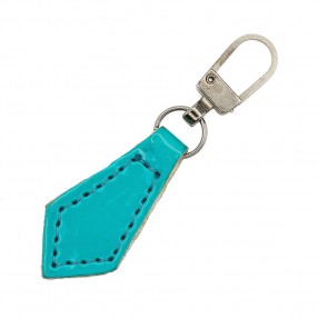 ZIP PULLER FAUX LEATHER - NIKEL TURQUOISE