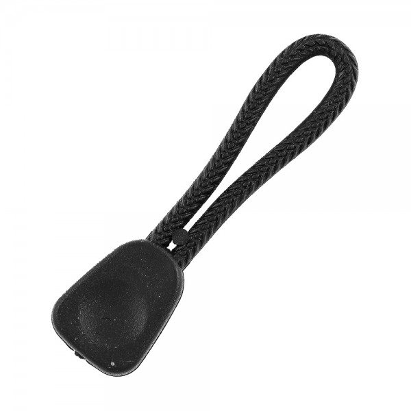 ZIP PULLER WITH RUBBER CORD - BLACK