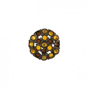 Bottoni gioiello turchesi in metallo color oro da 26 mm, set da 6 -   Italia