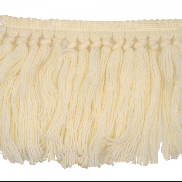 HAND KNOTTED WOOL FRINGE 180MM - WHITE