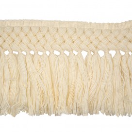 HAND KNOTTED WOOL FRINGE 200MM - WHITE