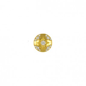 SHANK METAL BUTTON WITH CRYSTAL RHINESTONE - GOLD