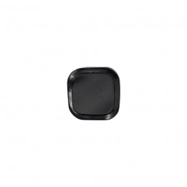 SQUARE GLASS SHANK BUTTON WITH RIM - BLACK