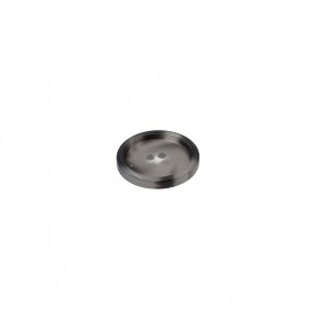 4-HOLES IMITATION HORN BUTTON WITH RIM - GREY