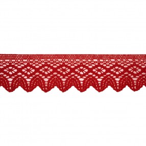 PIZZO MERLETTO TOMBOLO 45MM - ROSSO