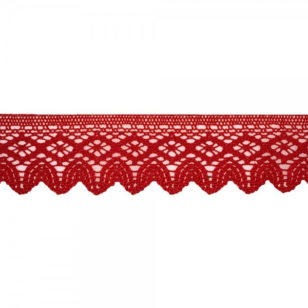 COTTON LACE BORDER 45MM - RED