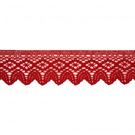COTTON LACE BORDER 45MM - RED