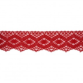 COTTON LACE BORDER 35MM - RED