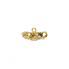 FLOWER SHANK BUTTON WITH STRASS - ORO CRYSTAL