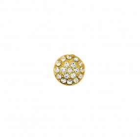SHANK BUTTON WITH STRASS - ORO CRYSTAL
