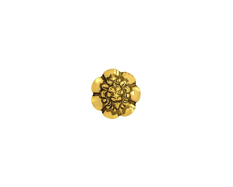 LION HEAD METAL SHANK BUTTON WITH COROLLA - GOLD