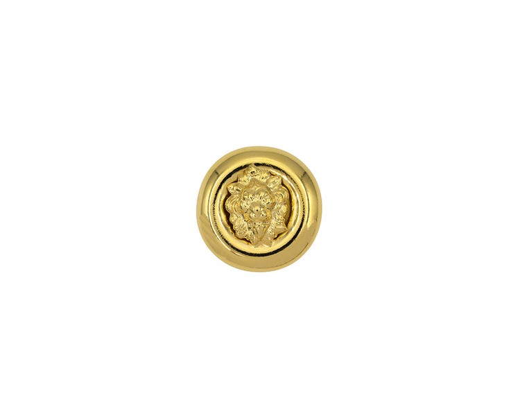 LION HEAD METAL SHANK BUTTON WITH RIM - GOLD