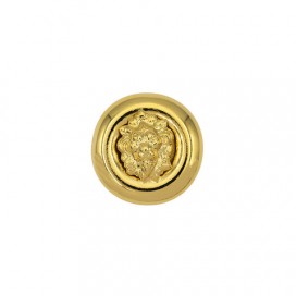 LION HEAD METAL SHANK BUTTON WITH RIM - GOLD