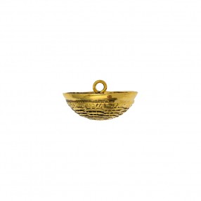 DOMED METAL BUTTON  WITH FILIGREE PATTERN - GOLD