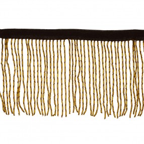 BEADS AND BUGLE BEADS FRINGE 100MM - BROWN