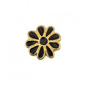 FLOWER METAL BUTTON - GOLD BLACK