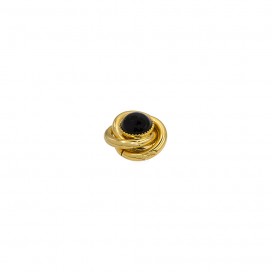 JEWEL METAL BUTTON WITH PEARL - GOLD BLACK