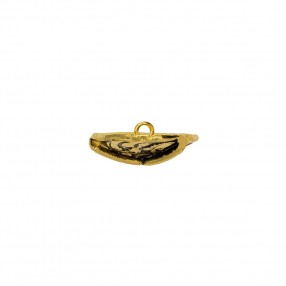 METAL SHANK BUTTON WITH DECORATIVE LEAF - GOLD