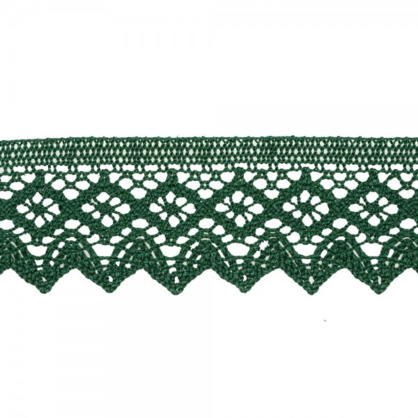 COTTON LACE BORDER 40MM - GREEN