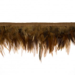 CAPON FEATHERS FRINGE - BROWN DELFO