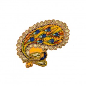 PEACOCK EMBROIDERED MOTIF  - GOLD