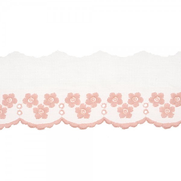 FLORAL BRODERIE ANGLAISE LACE - PINK