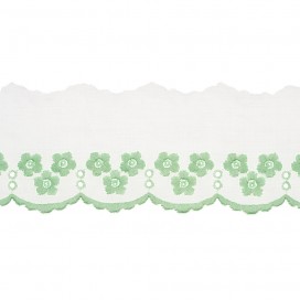 FLORAL BRODERIE ANGLAISE LACE - AQUA