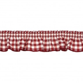 RUFFLED GINGHAM RIBBON WITH STRETCH - BORDEAUX