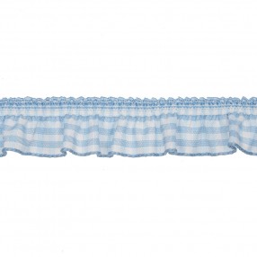 RUFFLED GINGHAM RIBBON WITH STRETCH - SKY BLUE