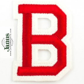 EMBROIDERED BLOCK ALPHABET LETTERS MOTIF 75MM - RED