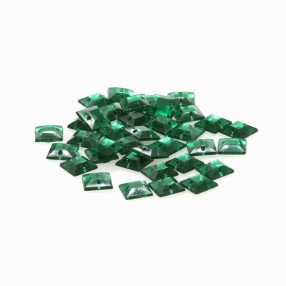 SQUARE SEW-ON ACRYLIC STONE 10X10MM - GREEN