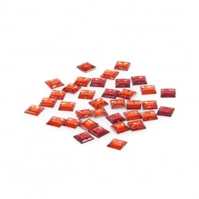 SQUARE SEW-ON ACRYLIC STONE 10X10MM - RED