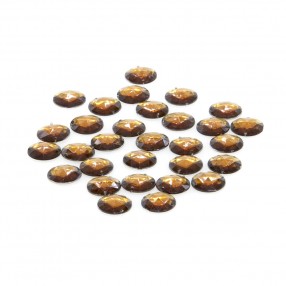 ROUND SEW-ON ACRYLIC STONE 18MM - BROWN