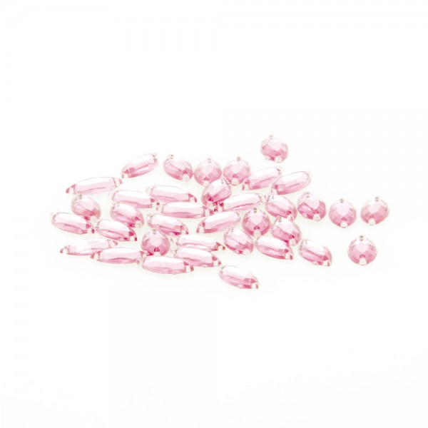 BOAT SEW-ON ACRYLIC STONE 10X6MM - PINK