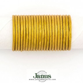 NATURAL LEATHER CORD - GOLD METALLIC