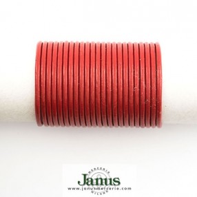 NATURAL LEATHER CORD - RED
