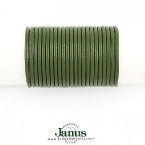 NATURAL LEATHER CORD - KELLY GREEN
