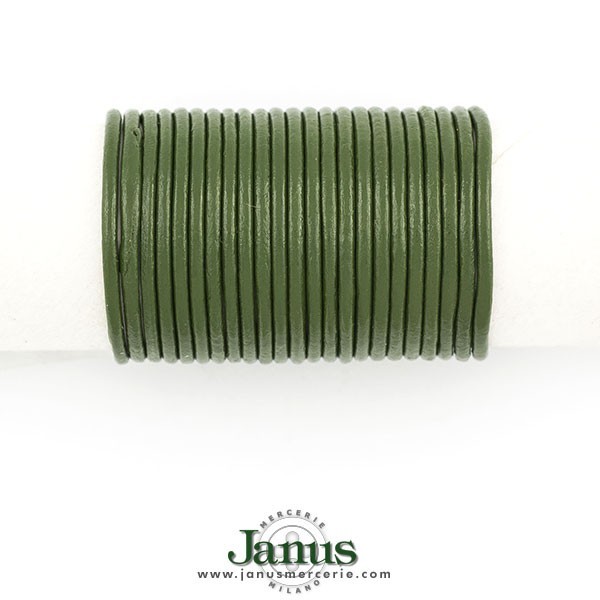 NATURAL LEATHER CORD - KELLY GREEN