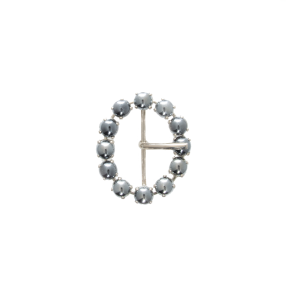 SILVER ROUND METAL BUCKLE 30MM WITH PEARL - GUNMETAL