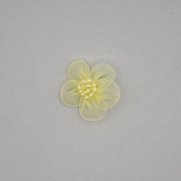 ORGANDY AND BEADS FLOWER MOTIF - YELLOW