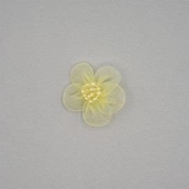 ORGANDY AND BEADS FLOWER MOTIF - YELLOW