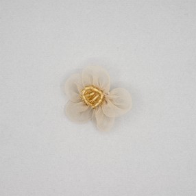 ORGANDY AND BEADS FLOWER MOTIF - SAND