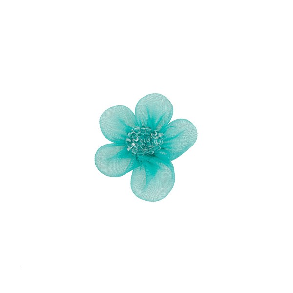 ORGANDY AND BEADS FLOWER MOTIF - TIFFANY