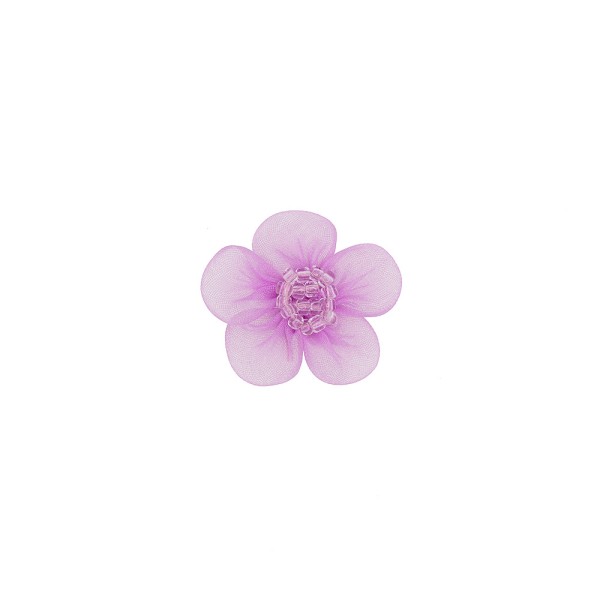 ORGANDY AND BEADS FLOWER MOTIF - LILAC