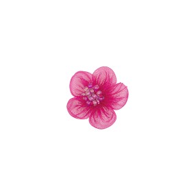 ORGANDY AND BEADS FLOWER MOTIF - FUXIA