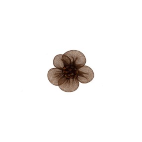 ORGANDY AND BEADS FLOWER MOTIF - BROWN