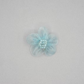 ORGANDY AND BEADS FLOWER MOTIF - BABY BLUE