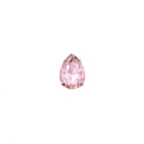 GLASS STONE DROP SHAPE WITH METAL CLAW 13X18MM - PINK
