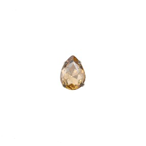 GLASS STONE DROP SHAPE WITH METAL CLAW 13X18MM - CHAMPAGNE